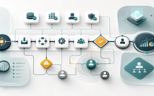 AI automation readiness audit workflow map with data checks, approval gates, exception paths, human review, and success metrics.