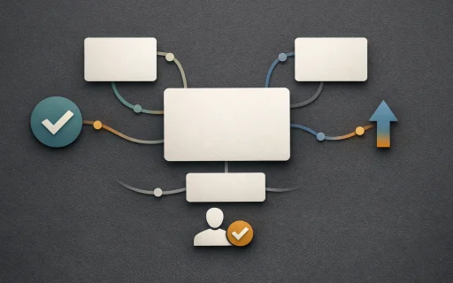 Customer service automation knowledge base flow with review, escalation, and human approval paths.