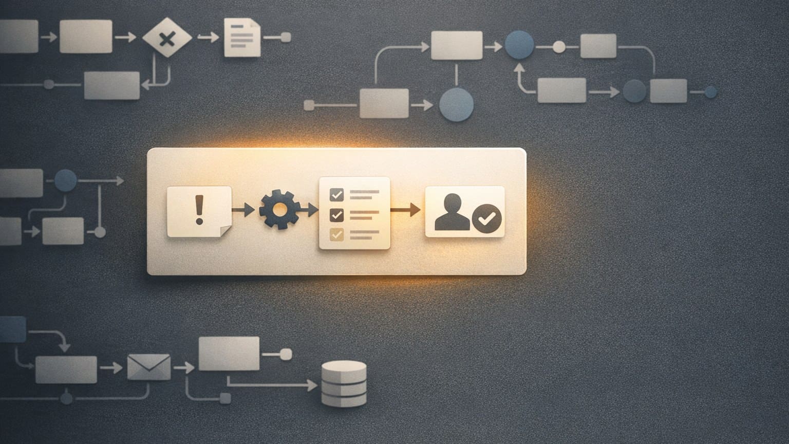 Highlighted workflow card showing a focused first AI automation project with human review.