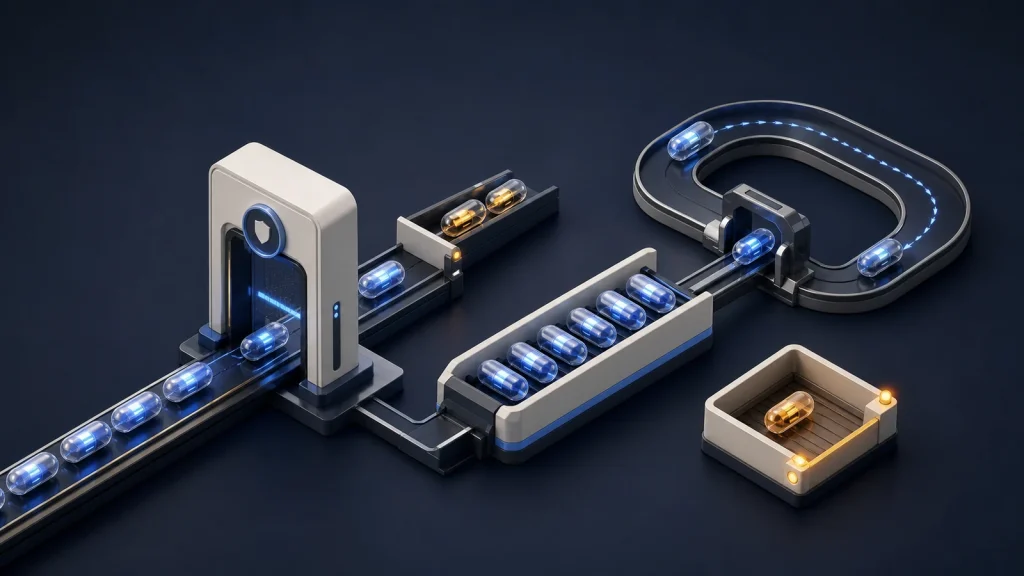 Webhook reliability system with verified intake, retry loop, queue, and recovery tray