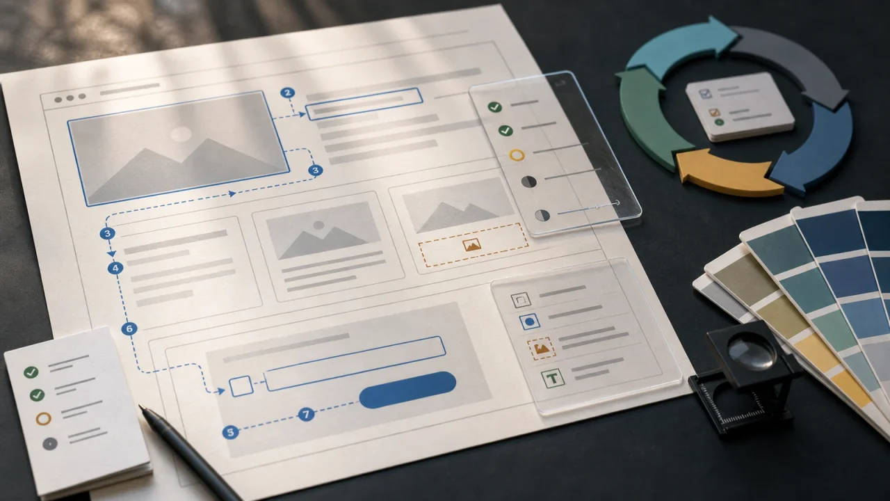 Website accessibility checklist for small business with keyboard paths, contrast samples, and recurring review steps